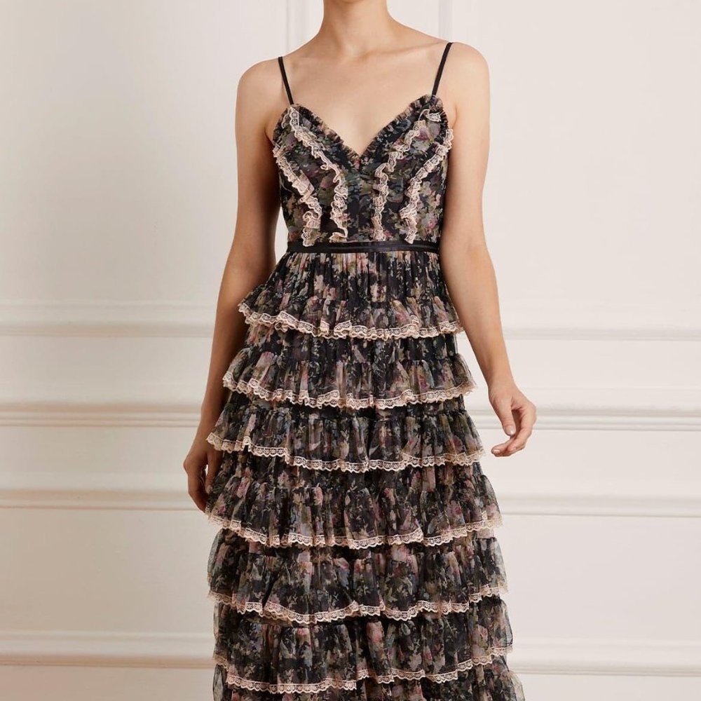 Needle and Thread Gorgeous Ruffle Dress + Cape
